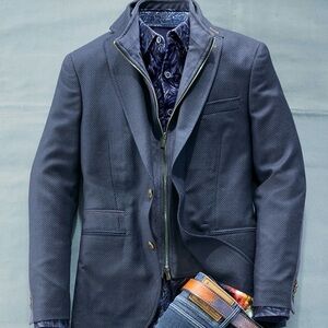 Navy Blue Elegant Sport Coat